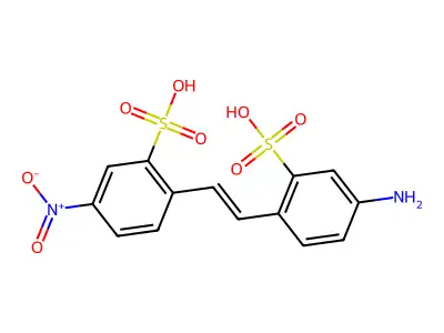 4-Nitro-4'-amino-stilbene-2,2'-disulphonic acid structure