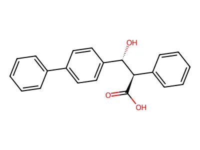 (1,1'-Biphenyl)-4-propanoic acid, beta-hydroxy-alpha-phenyl-, (R*,R*)-(+)- structure