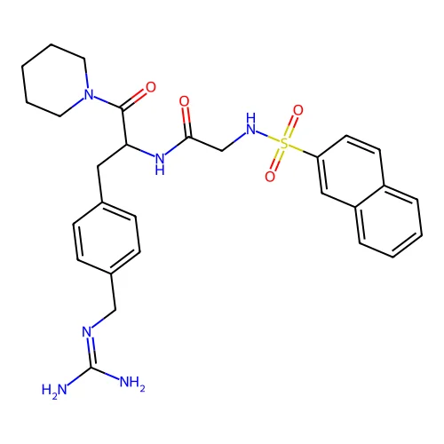 N(alpha)-(2-Naphthylsulfonylglycyl)-4-guanidinomethylphenylalaninepiperidide structure