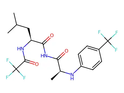 Trifluoroacetyl-leucyl-alanyl-4-trifluoromethylanilide structure