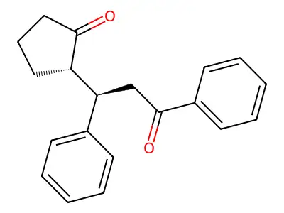 (2S)-2-[(1R)-3-oxo-1,3-diphenylpropyl]cyclopentanone structure