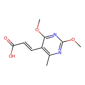 (2E)-3-(2,4-dimethoxy-6-methylpyrimidin-5-yl)prop-2-enoic acid structure