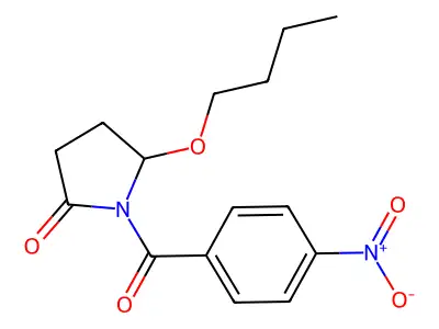2-Pyrrolidinone, 5-butoxy-1-(4-nitrobenzoyl)-, (+-)- structure