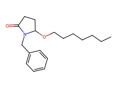 2-Pyrrolidinone, 5-(heptyloxy)-1-(phenylmethyl)-, (+-)- structure