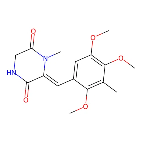 4-Methyl-3-(2,4,5-trimethoxy-3-methylphenylmethyl)-2,5-piperazinedione structure
