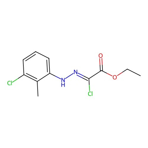 Ethyl 2-chloro-2-[(3-chloro-2-methyl-phenyl)hydrazono]acetate structure