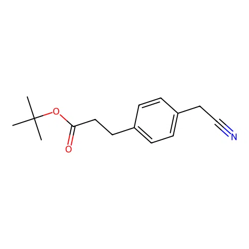 Benzenepropanoic acid, 4-(cyanomethyl)-, 1,1-dimethylethyl ester structure