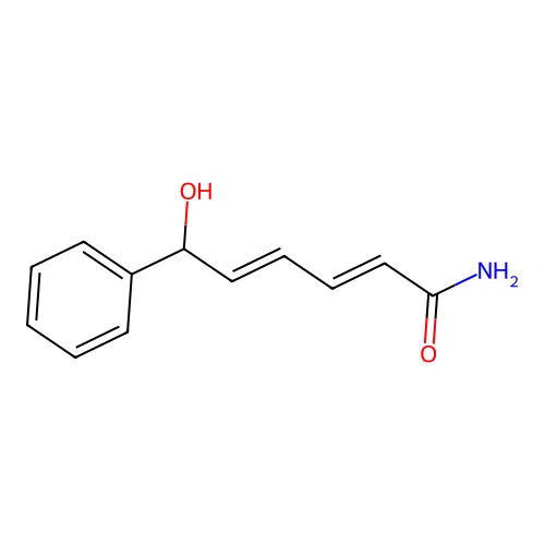 2,4-Hexadienamide, 6-hydroxy-6-phenyl-, (E,E)- structure