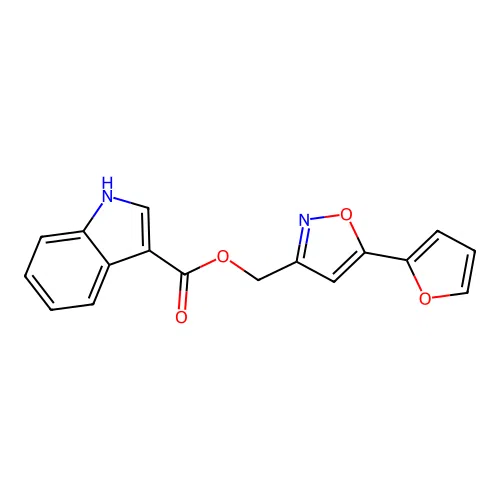 [5-(furan-2-yl)-1,2-oxazol-3-yl]methyl 1H-indole-3-carboxylate structure