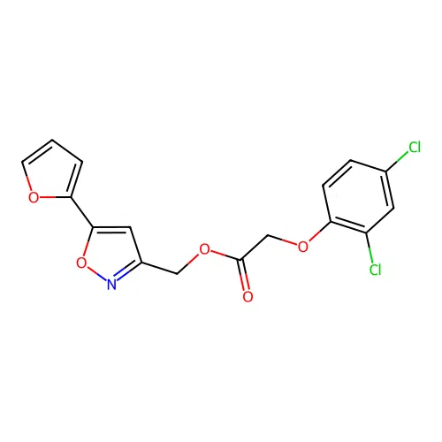 [5-(Furan-2-yl)-1,2-oxazol-3-yl]methyl 2-(2,4-dichlorophenoxy)acetate structure