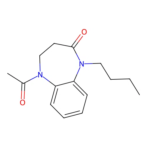 5-acetyl-1-butyl-1,3,4,5-tetrahydro-2H-1,5-benzodiazepin-2-one structure