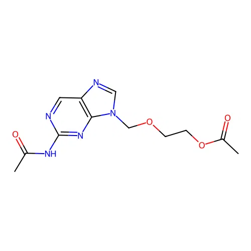 2-[(2-Acetamido-9H-purin-9-yl)methoxy]ethyl acetate structure