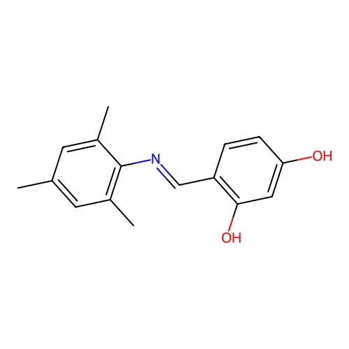 4-[(Mesitylimino)methyl]benzene-1,3-diol structure