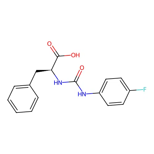 N-[(4-fluorophenyl)carbamoyl]-L-phenylalanine structure