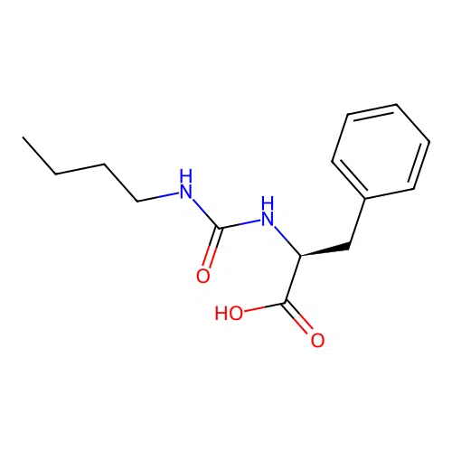 (S)-2-(3-butylureido)-3-phenylpropanoic acid structure
