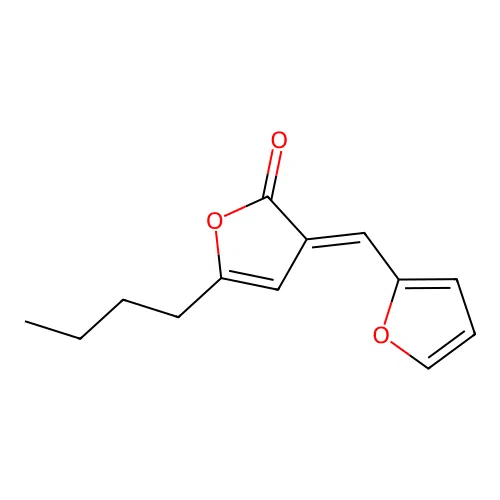 2(3H)-Furanone, 5-butyl-3-(furanylmethylene)- structure