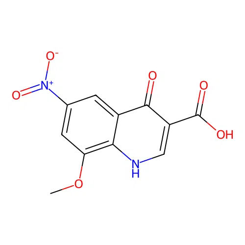 8-methoxy-6-nitro-4-oxo-1H-quinoline-3-carboxylic acid structure