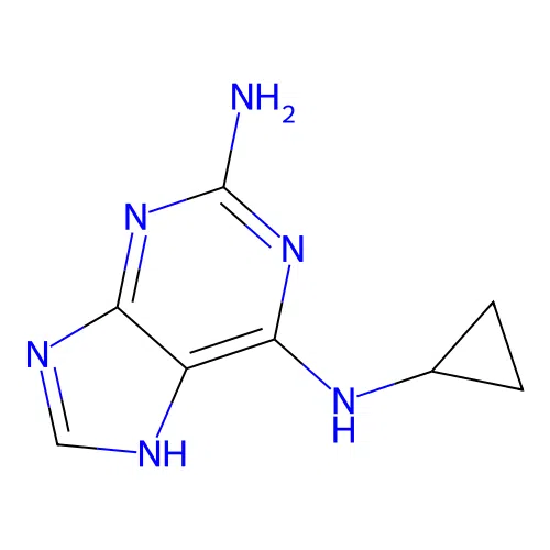 2-Amino-6-cyclopropylaminopurine structure