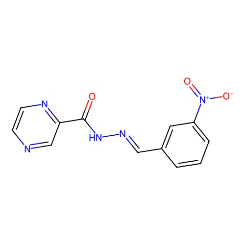 N'-[(E)-(3-nitrophenyl)methylidene]pyrazine-2-carbohydrazide structure