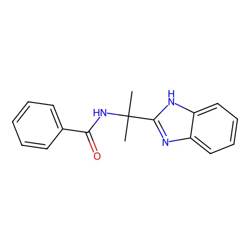 N-[2-(1H-benzimidazol-2-yl)propan-2-yl]benzamide structure