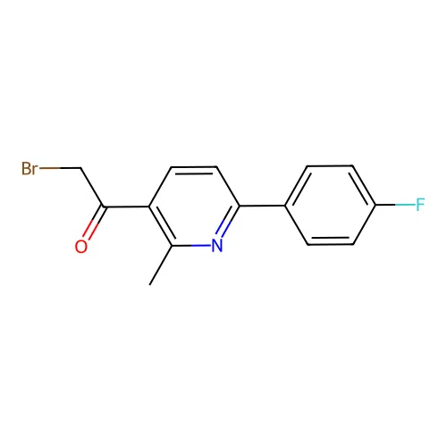 2-Bromo-1-[6-(4-fluorophenyl)-2-methylpyridin-3-yl]ethanone structure