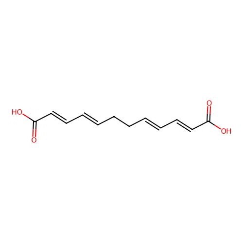 (2E,4E,8E,10E)-dodecatetraenedioic acid structure
