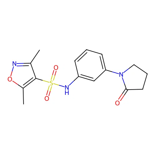 3,5-dimethyl-N-(3-(2-oxopyrrolidin-1-yl)phenyl)isoxazole-4-sulfonamide structure