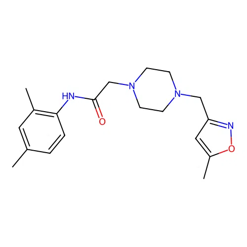 N-(2,4-Dimethylphenyl)-4-[(5-methyl-3-isoxazolyl)methyl]-1-piperazineacetamide structure
