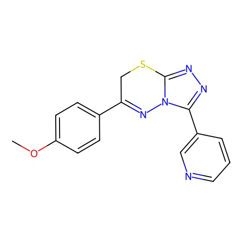 6-(4-methoxyphenyl)-3-(pyridin-3-yl)-7H-[1,2,4]triazolo[3,4-b][1,3,4]thiadiazine structure