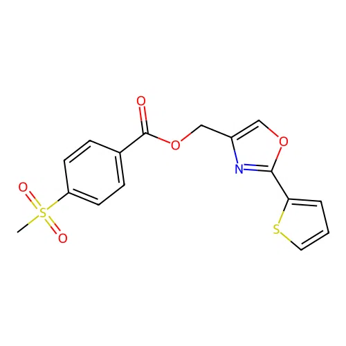 [2-(2-Thienyl)-4-oxazolyl]methyl 4-(methylsulfonyl)benzoate structure