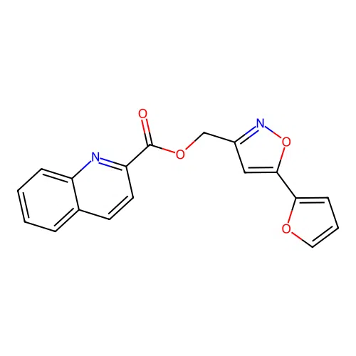 [5-(Furan-2-yl)-1,2-oxazol-3-yl]methyl quinoline-2-carboxylate structure