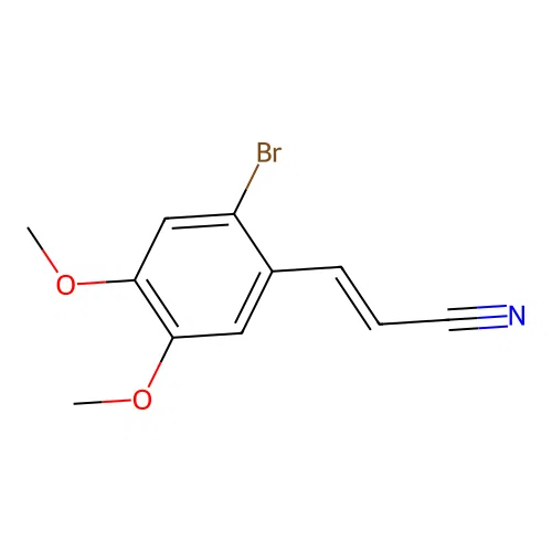 (E)-3-(2-bromo-4,5-dimethoxyphenyl)prop-2-enenitrile structure