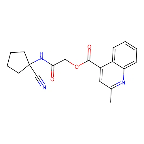 [(1-Cyanocyclopentyl)carbamoyl]methyl 2-methylquinoline-4-carboxylate structure