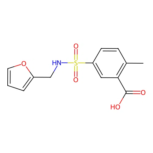 5-[(Furan-2-ylmethyl)sulfamoyl]-2-methylbenzoic acid structure