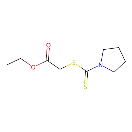 Ethyl [(pyrrolidin-1-ylcarbonothioyl)sulfanyl]acetate structure
