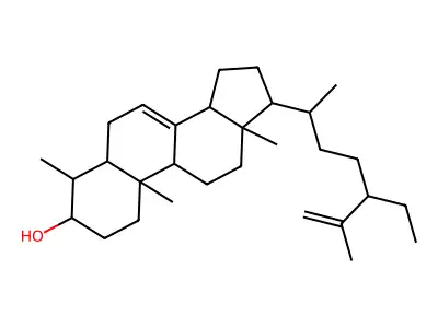 4-methylstigmasta-7,25-dien-3-ol structure