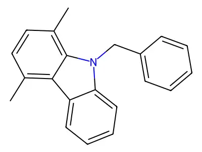 9-benzyl-1,4-dimethyl-9H-carbazole structure