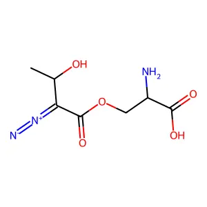 O-((3R)-2-Diazo-3-hydroxybutyryl)-L-serine structure