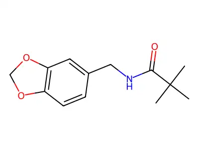 N-(1,3-benzodioxol-5-ylmethyl)-2,2-dimethylpropanamide structure