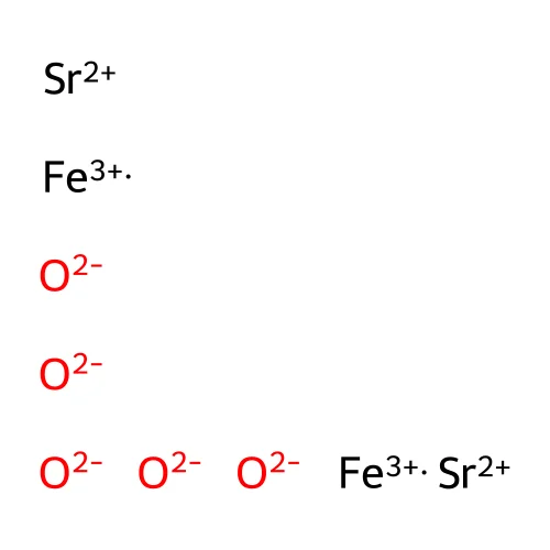 Diiron distrontium pentaoxide structure