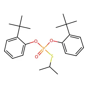 Phosphorothioic acid, O,O-bis(2-(1,1-dimethylethyl)phenyl) S-(1-methylethyl) ester structure