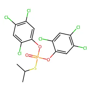Phosphorothioic acid, S-(1-methylethyl) O,O-bis(2,4,5-trichlorophenyl) ester structure