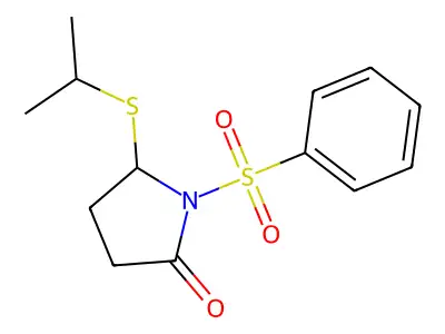 2-Pyrrolidinone, 5-(1-(methylethyl)thio)-1-(phenylsulfonyl)- structure