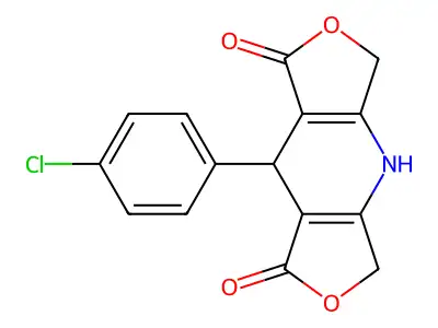 1H,3H-Difuro(3,4-b:3',4'-e)pyridine-1,7(4H)-dione, 5,8-dihydro-8-(4-chlorophenyl)- structure