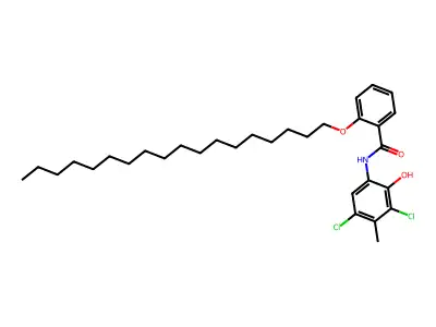 N-(3,5-dichloro-2-hydroxy-4-methylphenyl)-2-(octadecyloxy)benzamide structure