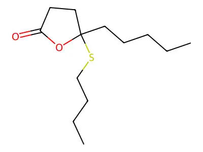 2(3H)-Furanone, dihydro-5-(butylthio)-5-pentyl- structure