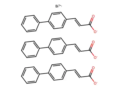 Bismuth tris(3-(4-phenylphenyl)prop-2-enoate) structure