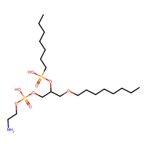 1-O-octyl-2-heptylphosphonylglycero-3-phosphoethanolamine structure