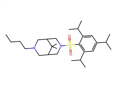 3,7-Diazabicyclo(3.3.1)nonane, 3-butyl-9,9-dimethyl-7-((2,4,6-tris(1-methylethyl)phenyl)sulfonyl)- structure