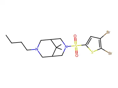 3-Butyl-7-((4,5-dibromo-2-thienyl)sulfonyl)-9,9-dimethyl-3,7-diazabicyclo(3.3.1)nonane structure